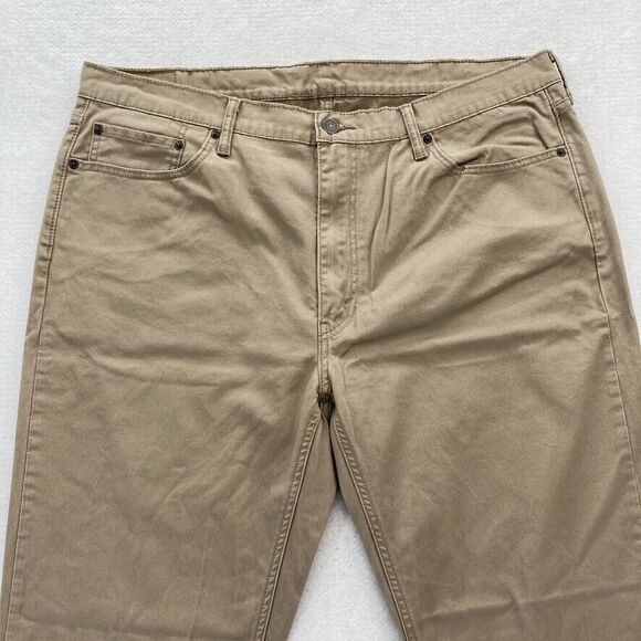 Levi's 502 Pants Mens 40x30 Regular Taper Brown Stretch Fabric Low Rise Chino‎ - Picture 2 of 13